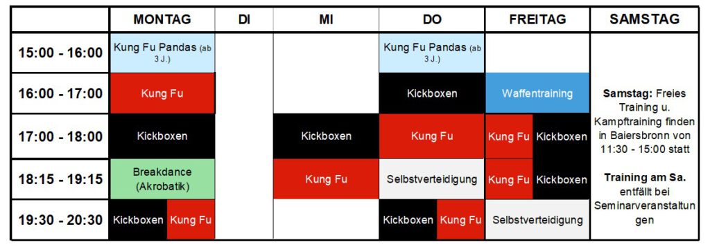 Kickboxen Kung Fu Selbstverteidigung